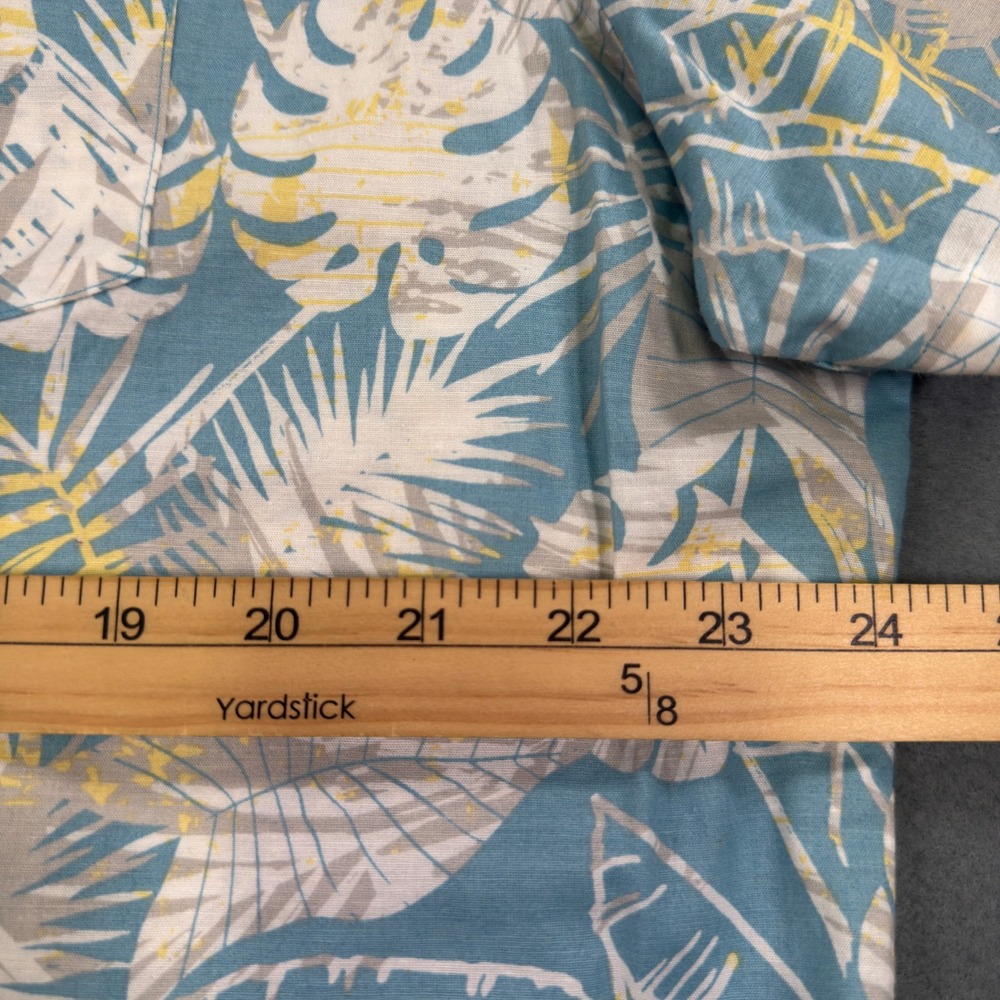 Travis Mathew Mens XXL Blue Tropical Monstera Palm Short Sleeve Button Up Shirt - Picture 6 of 8